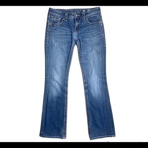 Miss Me low rise boot cut embellished rhinestone jeans
